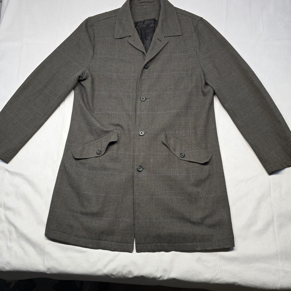 Banana Republic Italian Plaid Car Coat Men Size Large‎